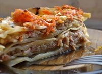 Лазанья с молодой капустой